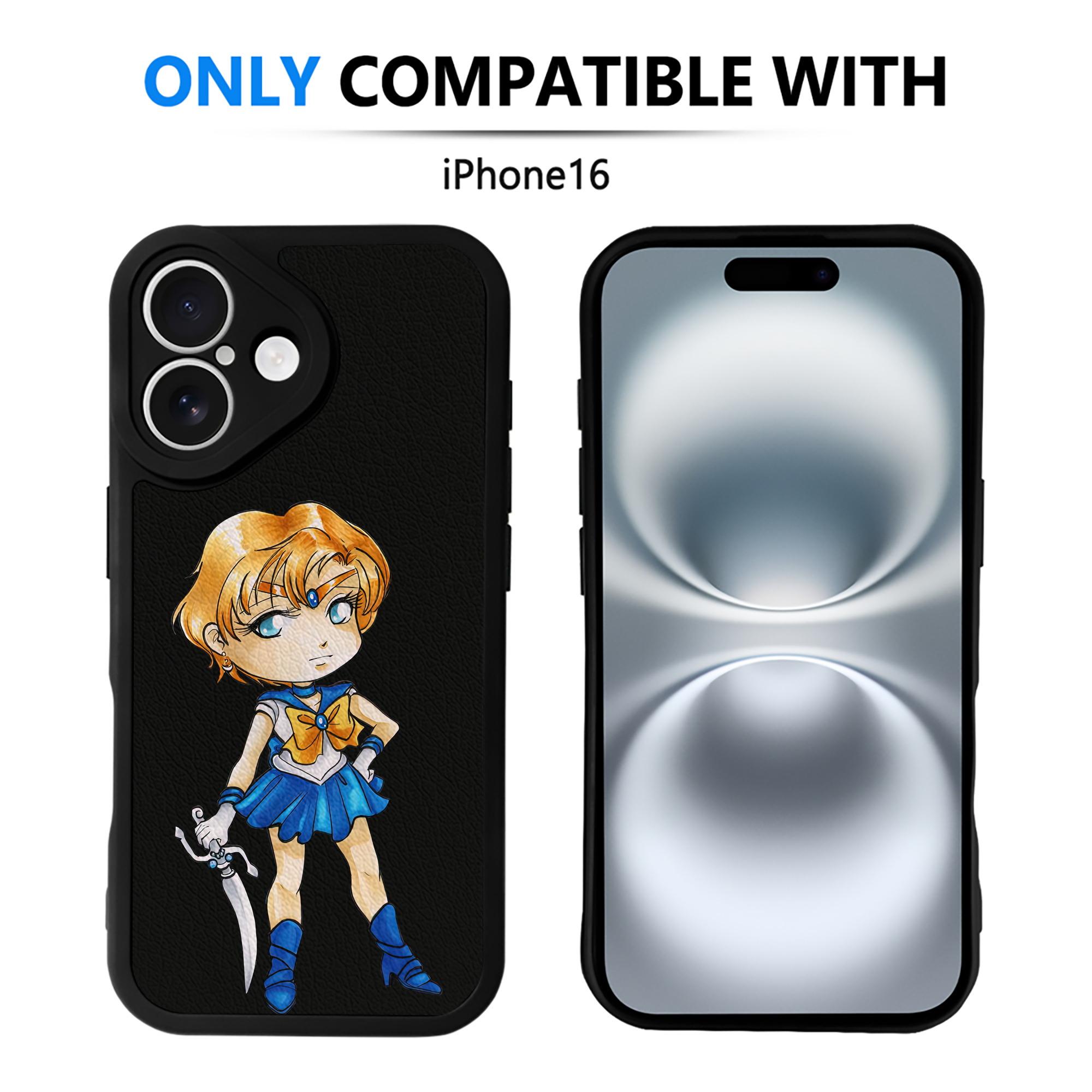 （画像用） 美少女戦士セーラームーン 天王はるか Sailor Moon Tenoh Haruka 【iPhone 16シリーズ対応】シリコンスマホケース（レザー調） 材質：シリコン